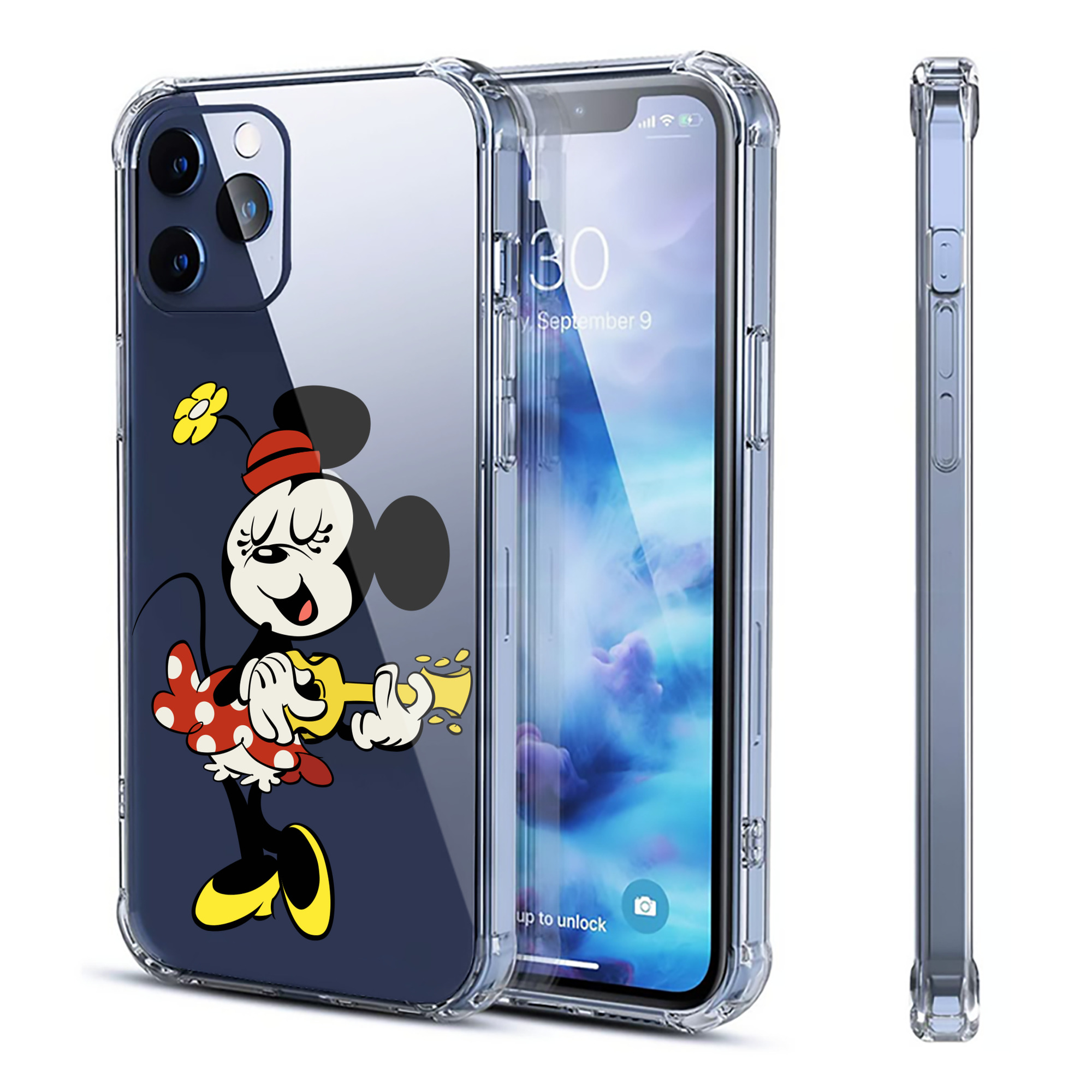（画像用） ミッキーマウス Mickey Mouse 【iPhone 12シリーズ対応】透明スマホケース（クリアソフトケース）